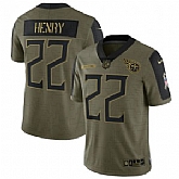 Nike Tennessee Titans 22 Derrick Henry 2021 Olive Salute To Service Limited Jersey Dyin,baseball caps,new era cap wholesale,wholesale hats